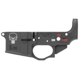 Spikes Tactical AR-15 Forged Stripped Lower Receiver Multi Caliber Forged Punisher Skull Color Filled Aluminum Black STLS015-CE [FC-815648021757]