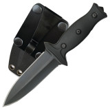 American Buffalo Knife & Tool Boot Knife 3.5" Plain Edge Spear Point 8CR13MOV Black Oxide Coated Stainless Steel Blade Injection Molded Handle Sheath [FC-815949011563]