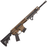 LWRC Direct Impingement AR-15 Semi Auto Rifle 5.56 NATO 16.1" Spiral Fluted Heavy Barrel 10 Rounds Modular Free Float Rail System Collapsible Stock Burnt Bronze [FC-853677007359]