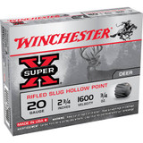 Winchester Super X 20 Gauge Shotshell Five Rounds 2 3/4" Rifled HP Slug 3/4 Ounce [FC-AMM-1027-481]