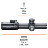 Bushnell AR Optics 1-4x24mm Riflescope BTR Illuminated Reticle 30mm Tube 0.1 Mil Adjustments Fixed Parallax Throw Down PCL Lever First Focal Plane Matte Black [FC-029757003140]