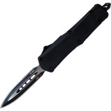 Templar Knife Mini Tactical 2.75" Dagger Black SS Blade OTF Push Button Opening Pocket Clip Glass Breaker Rubber Coated Aluminum Handle Black [FC-093674805408]