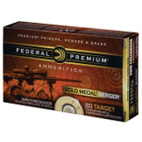 Federal Premium Gold Medal Berger 6mm Creedmoor Ammunition 20 Rounds 105 Grain Berger Hybrid OTMBT 3025 fps [FC-604544630329]