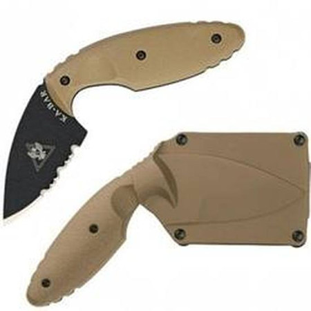 KA-BAR 1271 Fighter Knife 8 Combo Blade, Kraton G Handle, Leather