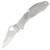 Spyderco Delica II Folding Knife, 2.875" Stainless Plain Spear Point, Oval Thumb Hole, Stainless Handle [FC-716104004157]