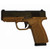 Bersa BP9CC Semi Auto Pistol 9mm Luger 3.3" Barrel 8 Rounds Fixed Sights Polymer Frame Black Slide/Flat Dark Earth Frame Finish [FC-810083202174]
