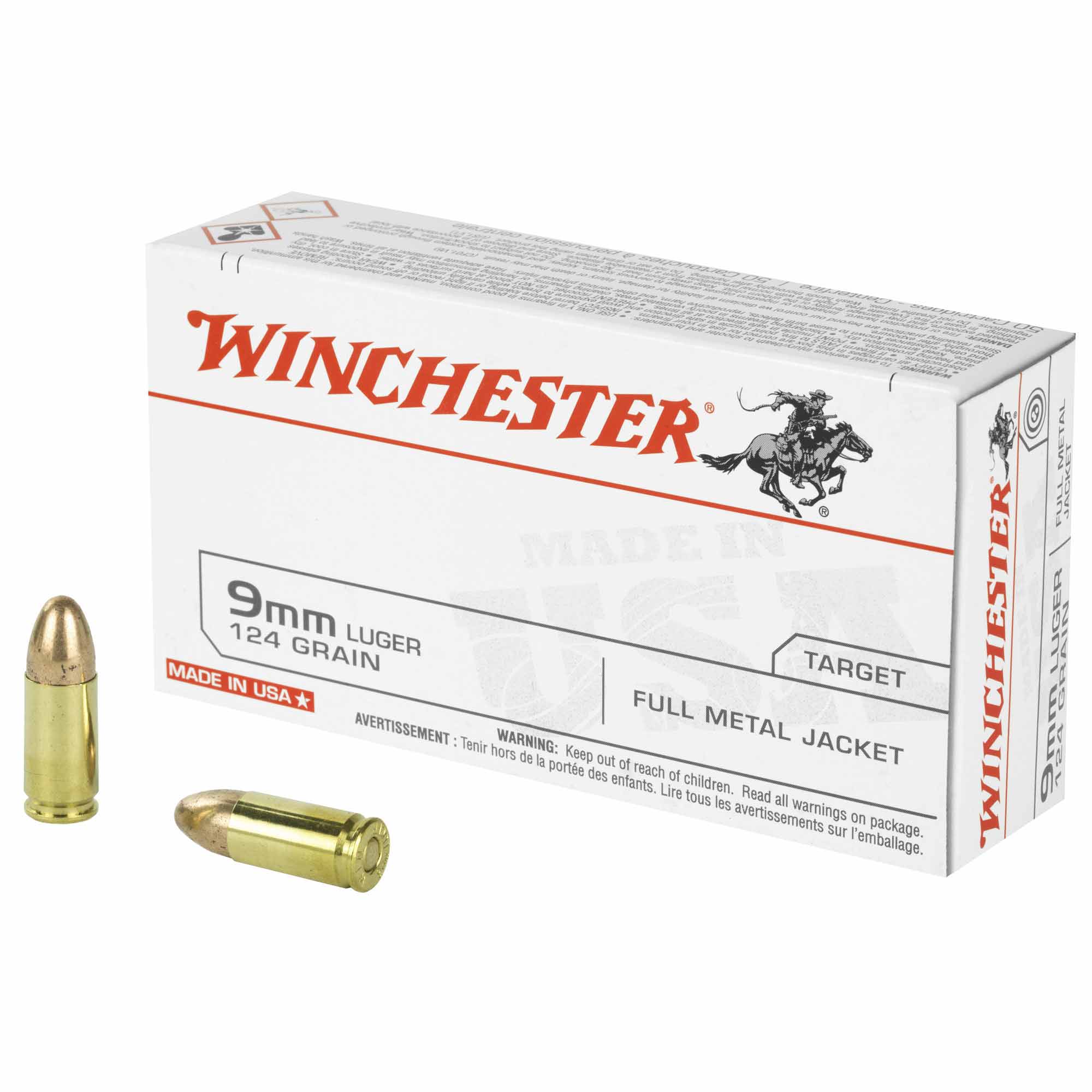 Winchester USA Luger FMJ Ammo