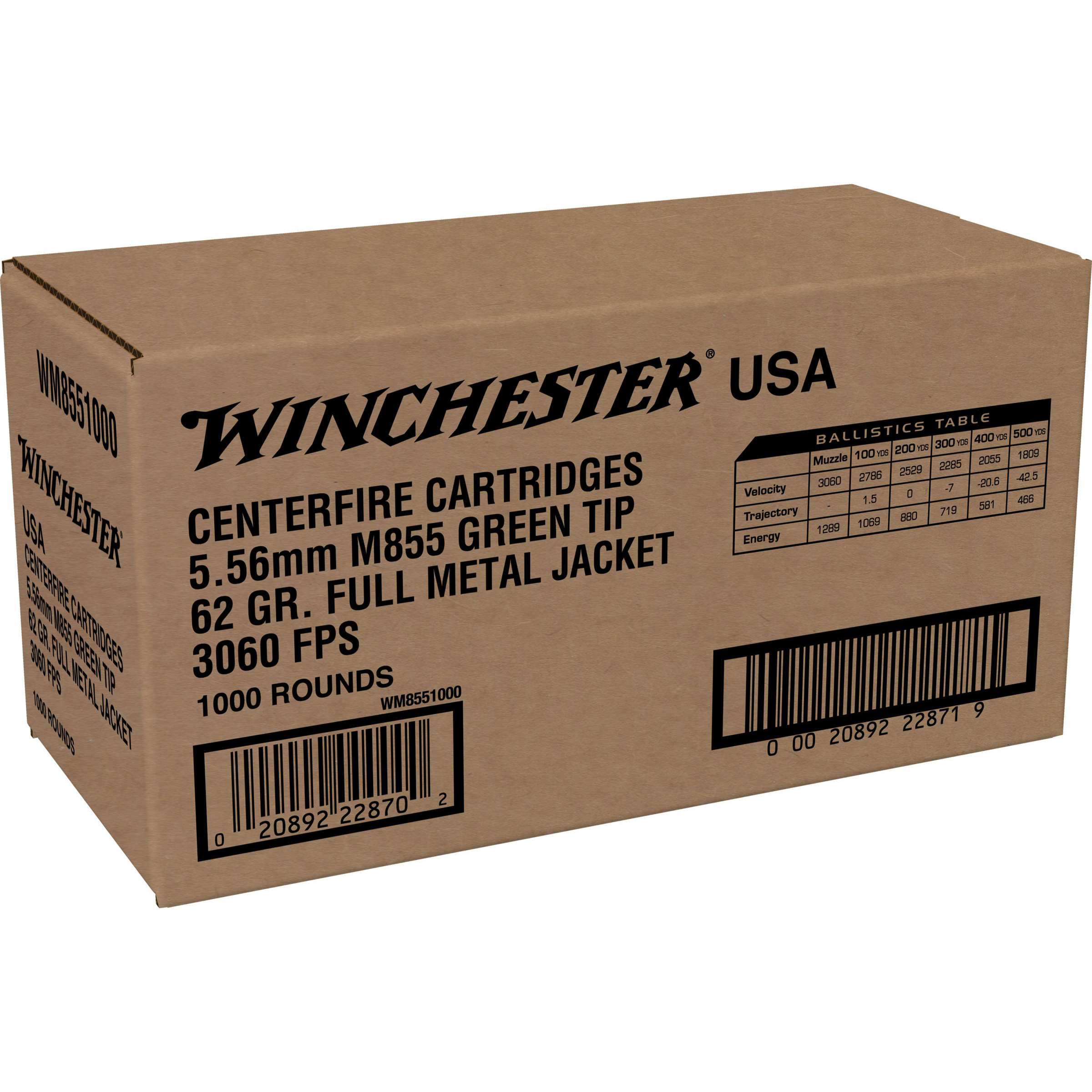 Bulk Winchester M855 Green Tip Bulk Case Ammo