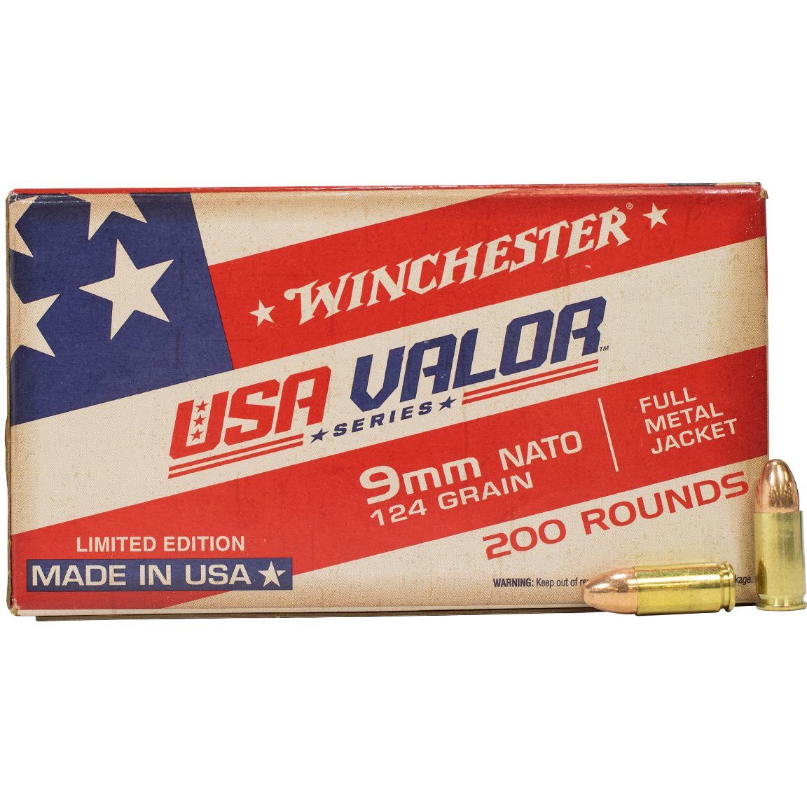 Winchester USA Valor Luger FMJ Ammo