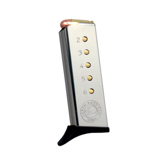 th American Arms Guardian Magazine .32 ACP 6 Round With Finger Extension Steel Stainless Finish Ammo