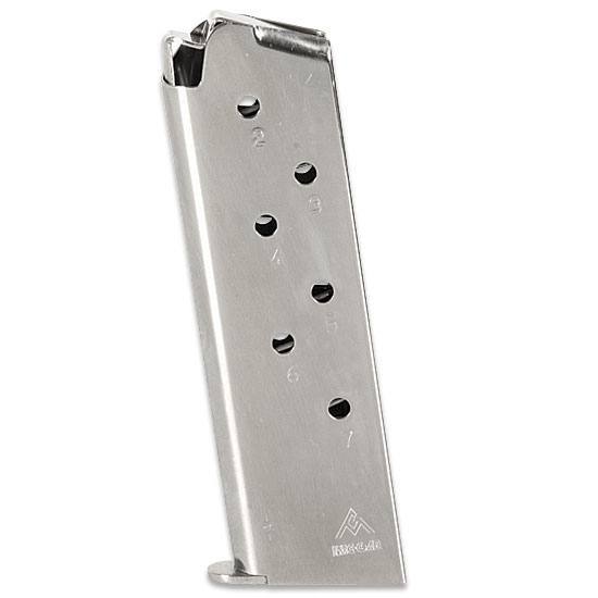 -Gar 1911 Full Size 7 Round Magazine .45 ACP Nickel Ammo