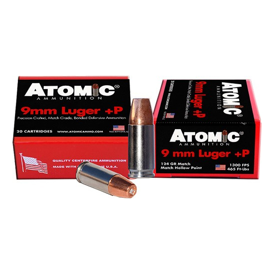 Atomic Luger Match HP +P Ammo