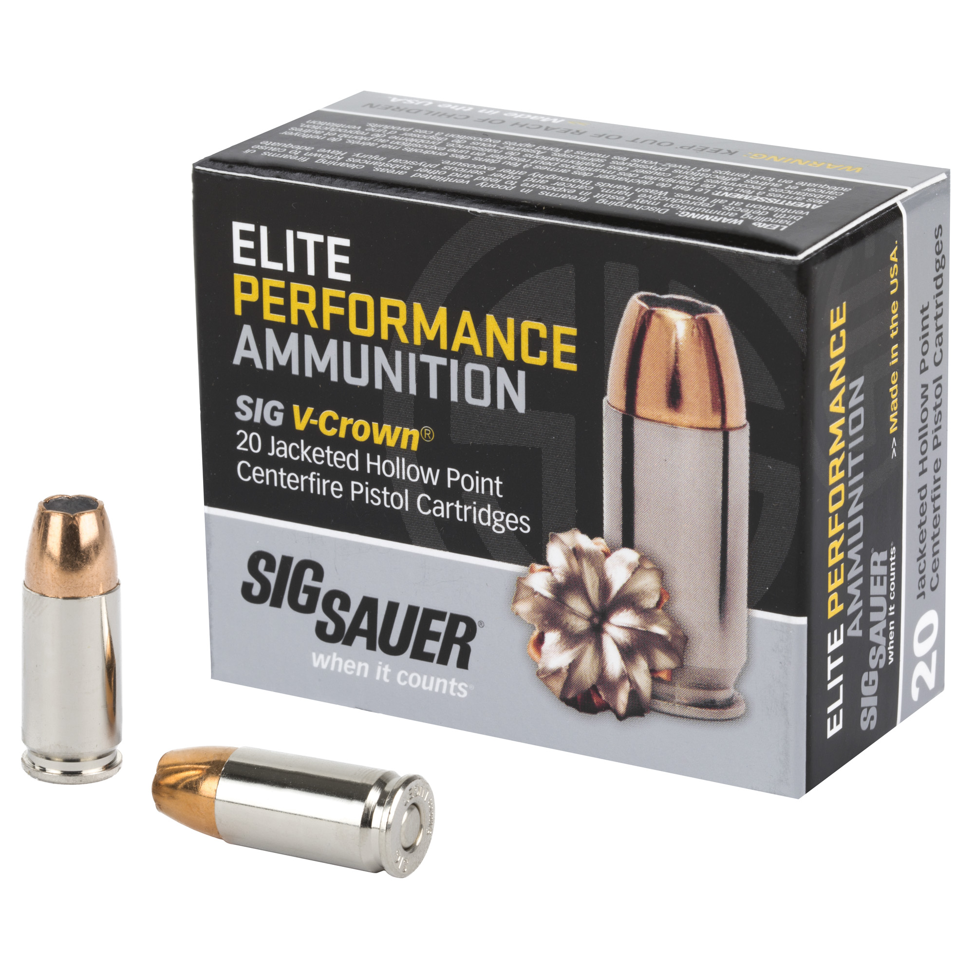 SIG Sauer Elite Luger V-Crown JHP Ammo