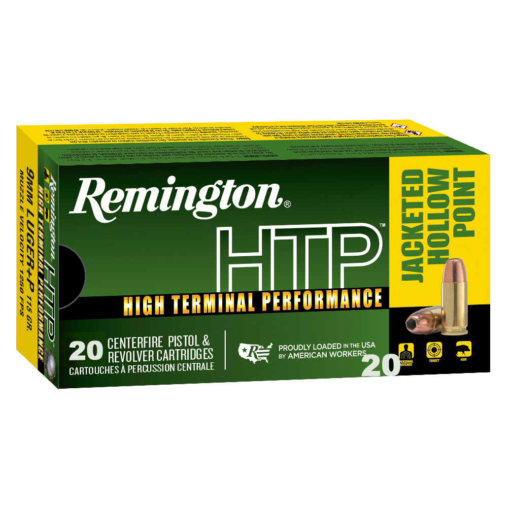 Remington HTP Luger JHP +P Ammo