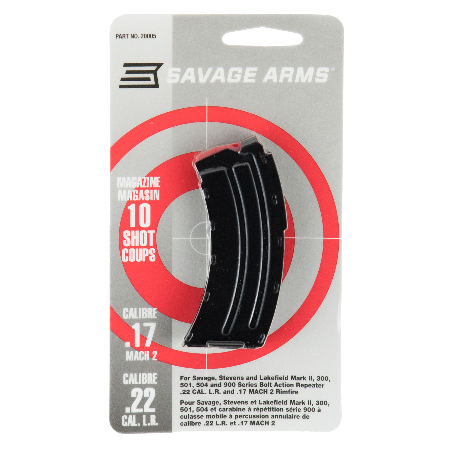 age Arms Mark II Series Magazine .22 Long Rifle/.17 Hornady Mach 2 (HM2) 10 Rounds Steel Body Black Finish Ammo