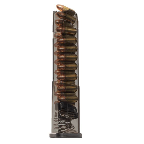 te Tactical Systems Pistol Magazine 9mm Luger 19 Rounds For Glock 43X Carbon Smoke Ammo