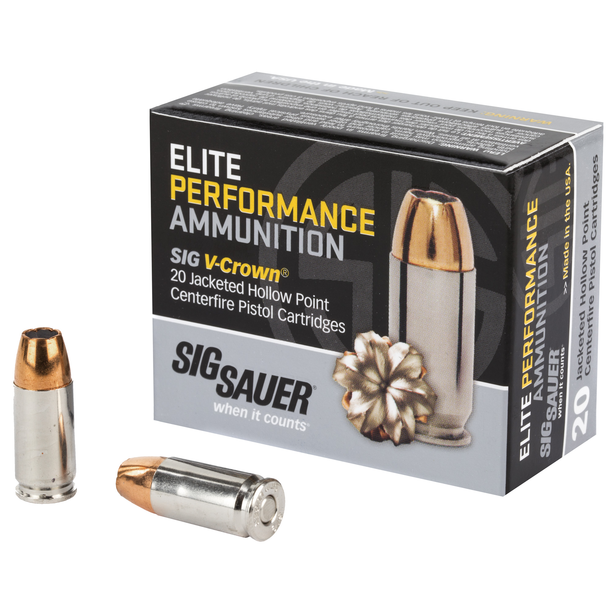 SIG Sauer Elite Luger V-Crown JHP Ammo