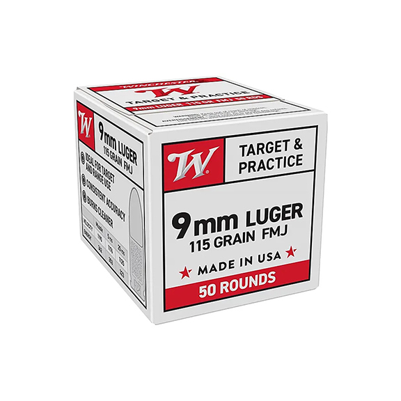 Winchester Target & Practice Luger FMJ Ammo