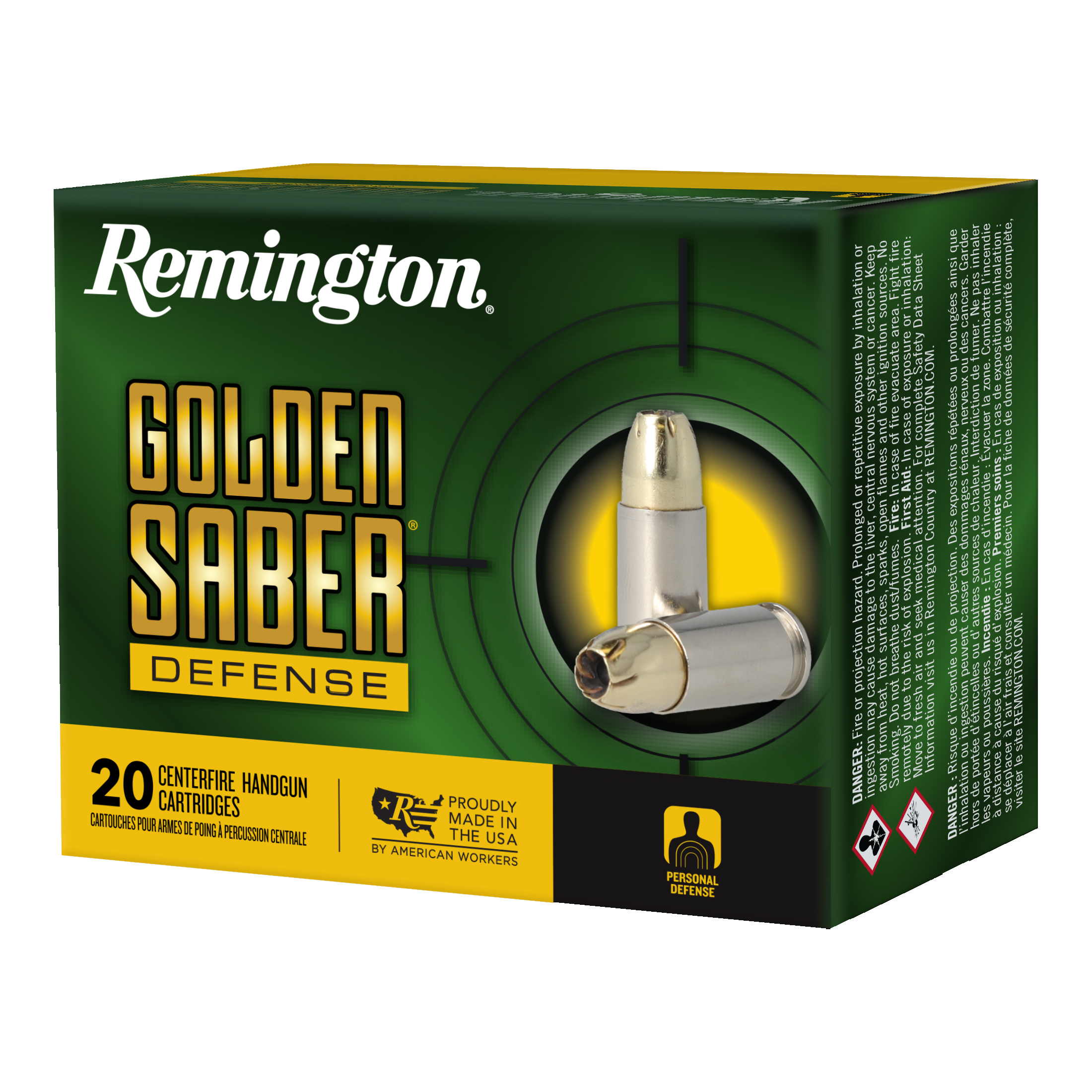 Remington Golden Saber Defense Luger BJHP Ammo