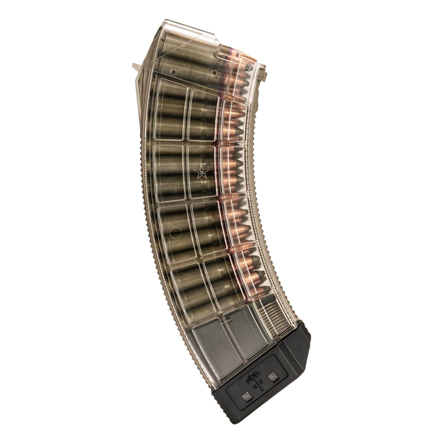 tury Arms US Palm Range AK30R 7.62x39 Soviet AK-47 30 Round Magazine Clear/Black Ammo