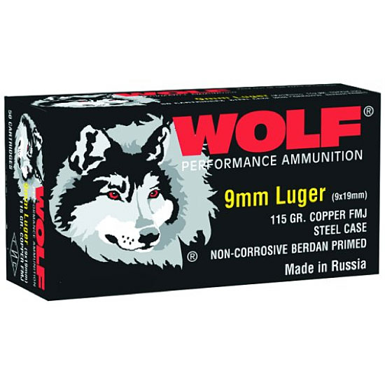 Bulk Wolf Performance Luger Steel FMJ Ammo