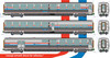 Kato 106-8004 Viewliner II 4-Car Set: Sleeper, Sleeper, Diner, Baggage-Dorm. Amtrak Phase III