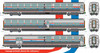 Kato 106-8004-1 Viewliner II 4-Car Set: Sleeper, Sleeper, Diner, Baggage-Dorm. Amtrak Phase III w/pre-installed interior lights