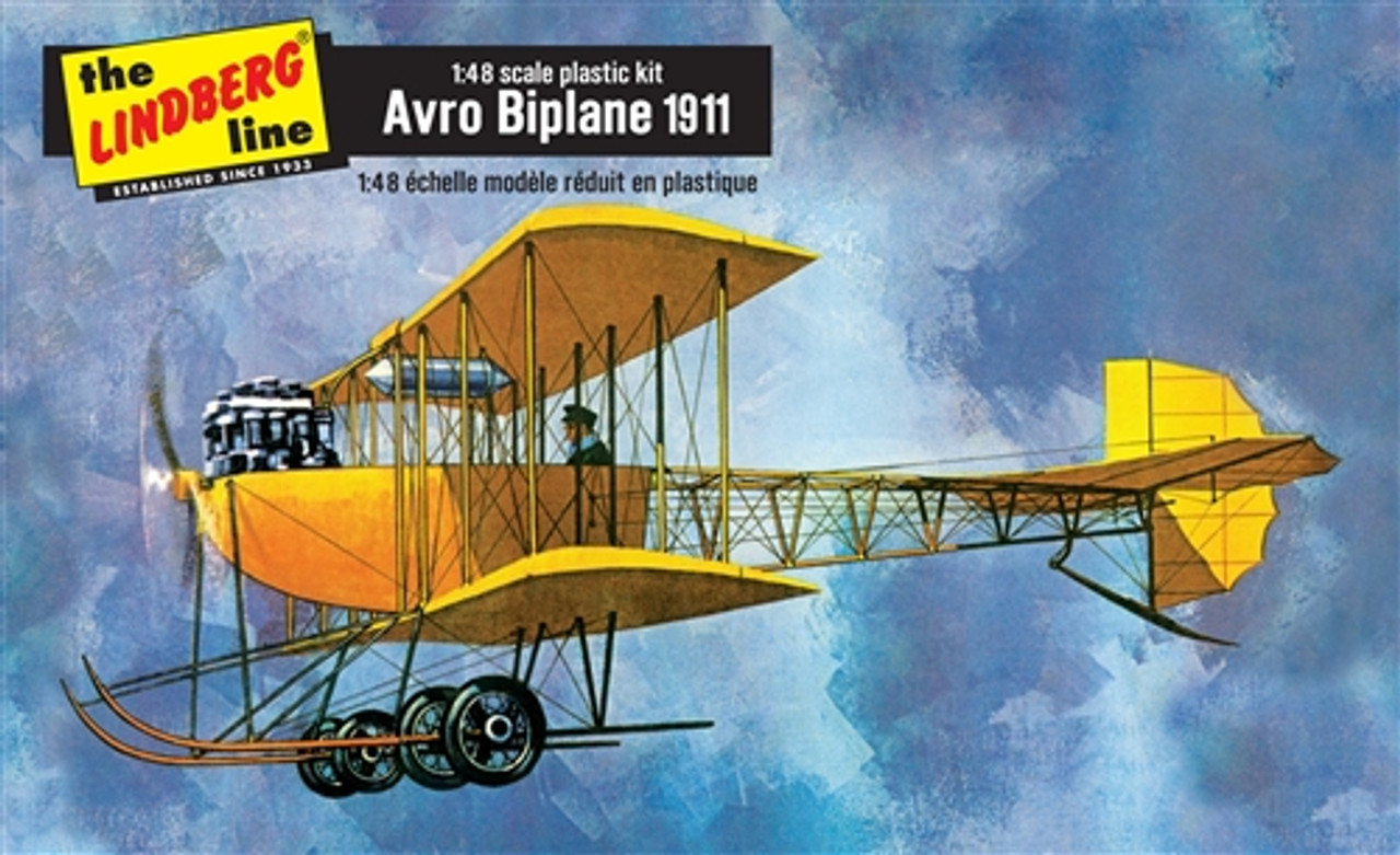 Lindberg HL505 1/48 1911 Avro Biplane w/puzzle Plastic Model Kit