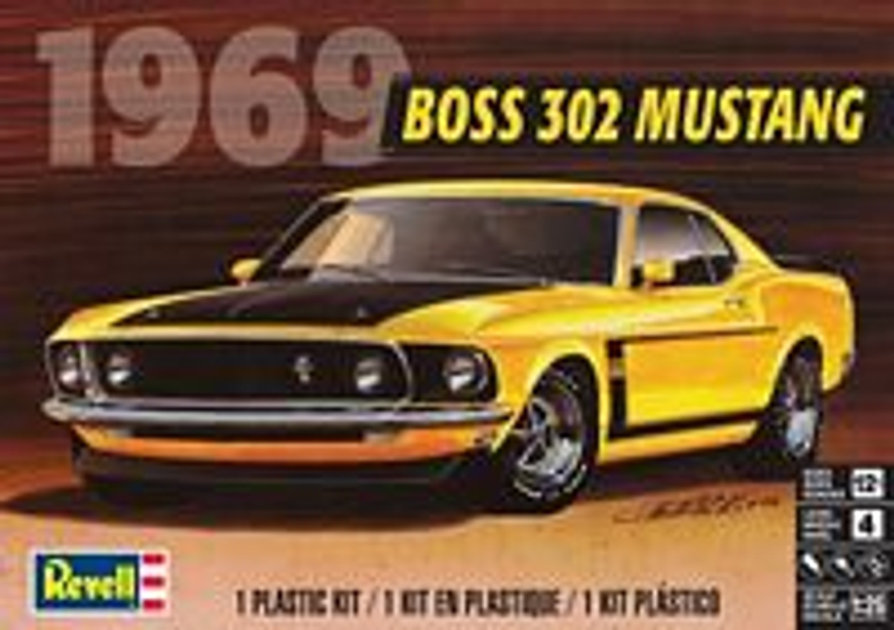 Revell 85-4313 1/25 1969 Ford Boss Mustang 302 Plastic Model Kit