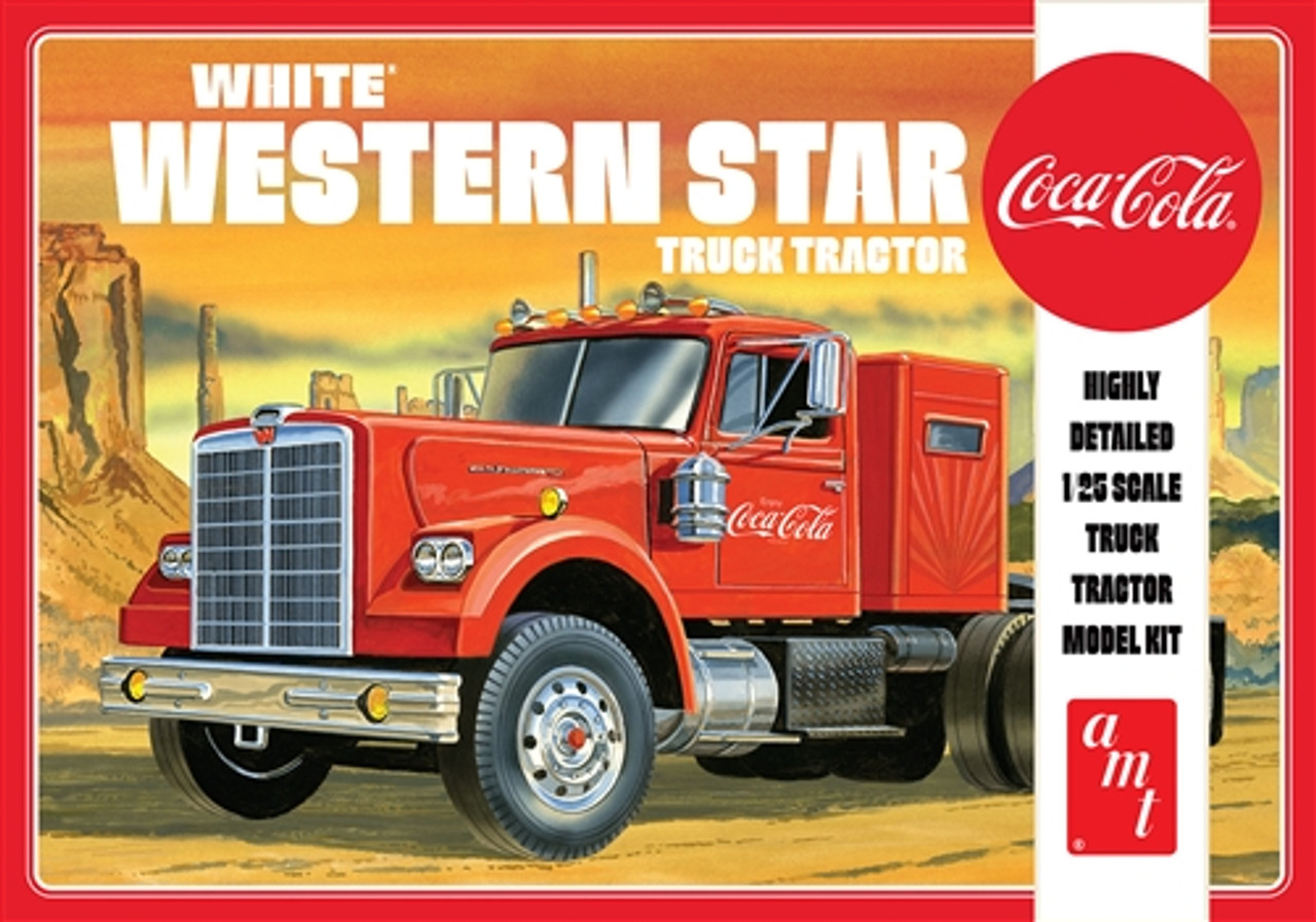 AMT 1160 1/25 White Western Star Semi Tractor Coca Cola Plastic Model Kit