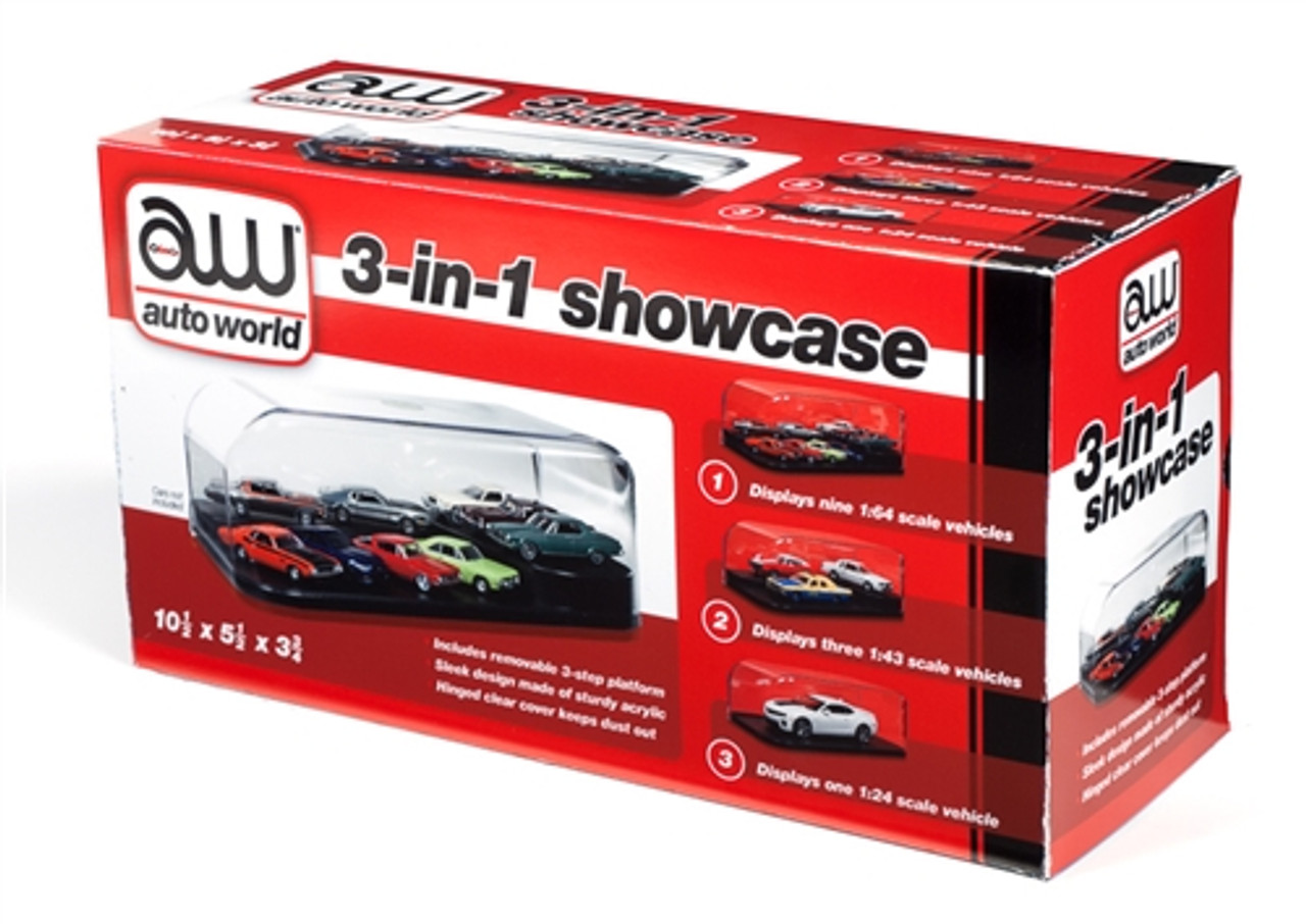 Auto World DC004 3 In 1 Display Case with Interchangeable Inserts