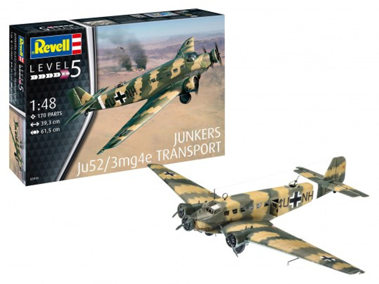 Revell 0318 1/48 Junkers Ju52/3m Transport Plastic Model Kit