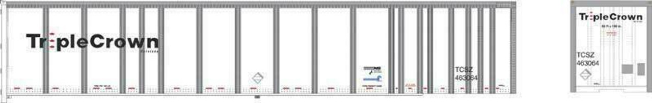Bowser 42967 HO Wabash National 53-foot RoadRailer - Platewall Triple Crown Med. logo CR/NS Road #463250