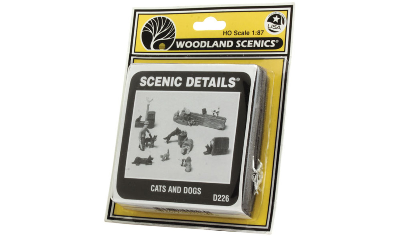 Woodland Scenics D226 Ho Cats and Dogs Kit Package