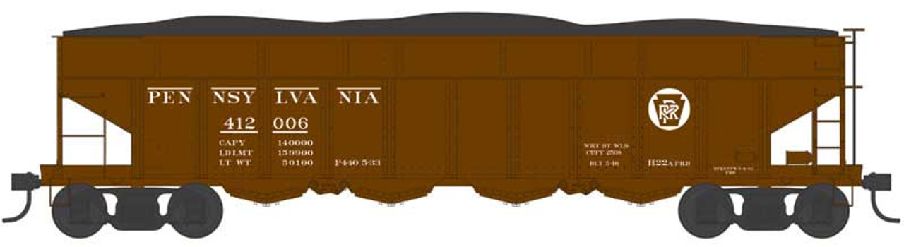 Bowser 43049 HO H-22 Hopper Car - Pennsylvania H22a Circle w/Clams #412006