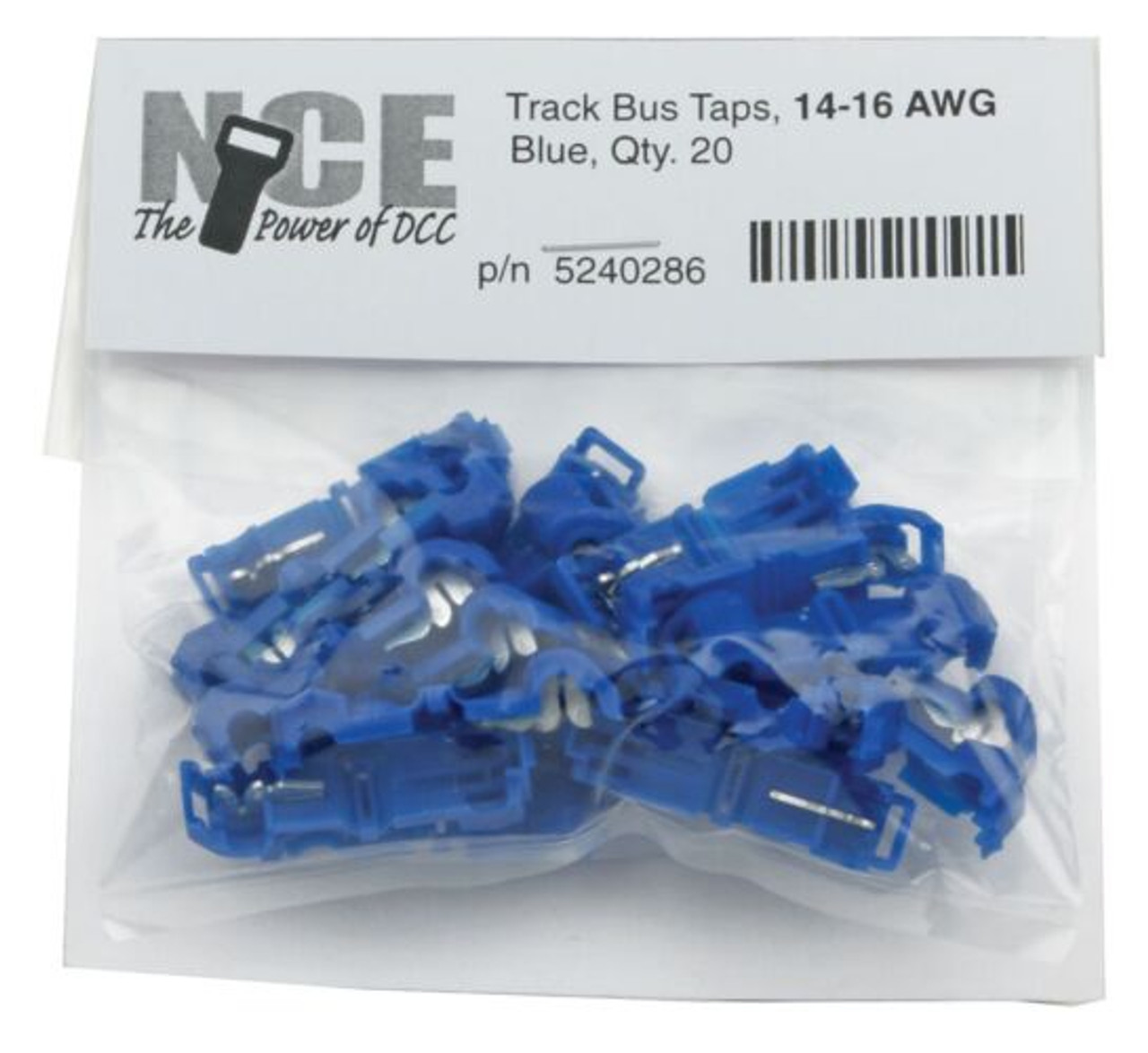 NCE 5240286 Track Bus Taps Blue 14-16 AWG 20 Pcs