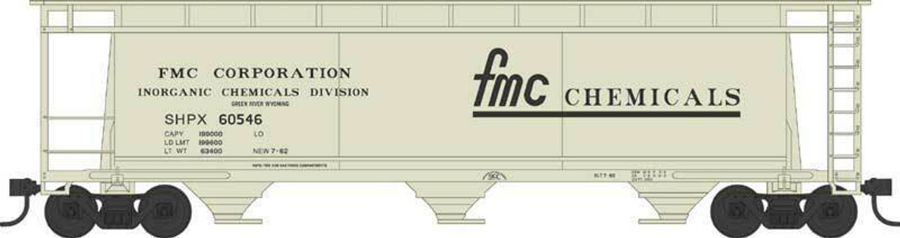 Bowser 38142 N Scale Cylindrical Hopper Car - FMC Chemicals Road #60551