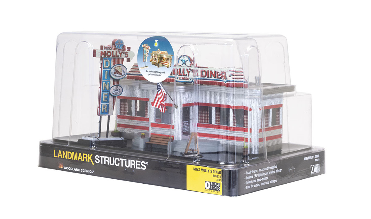 Woodland Scenics BR5870 O Built & Ready Miss Molly's Diner Package