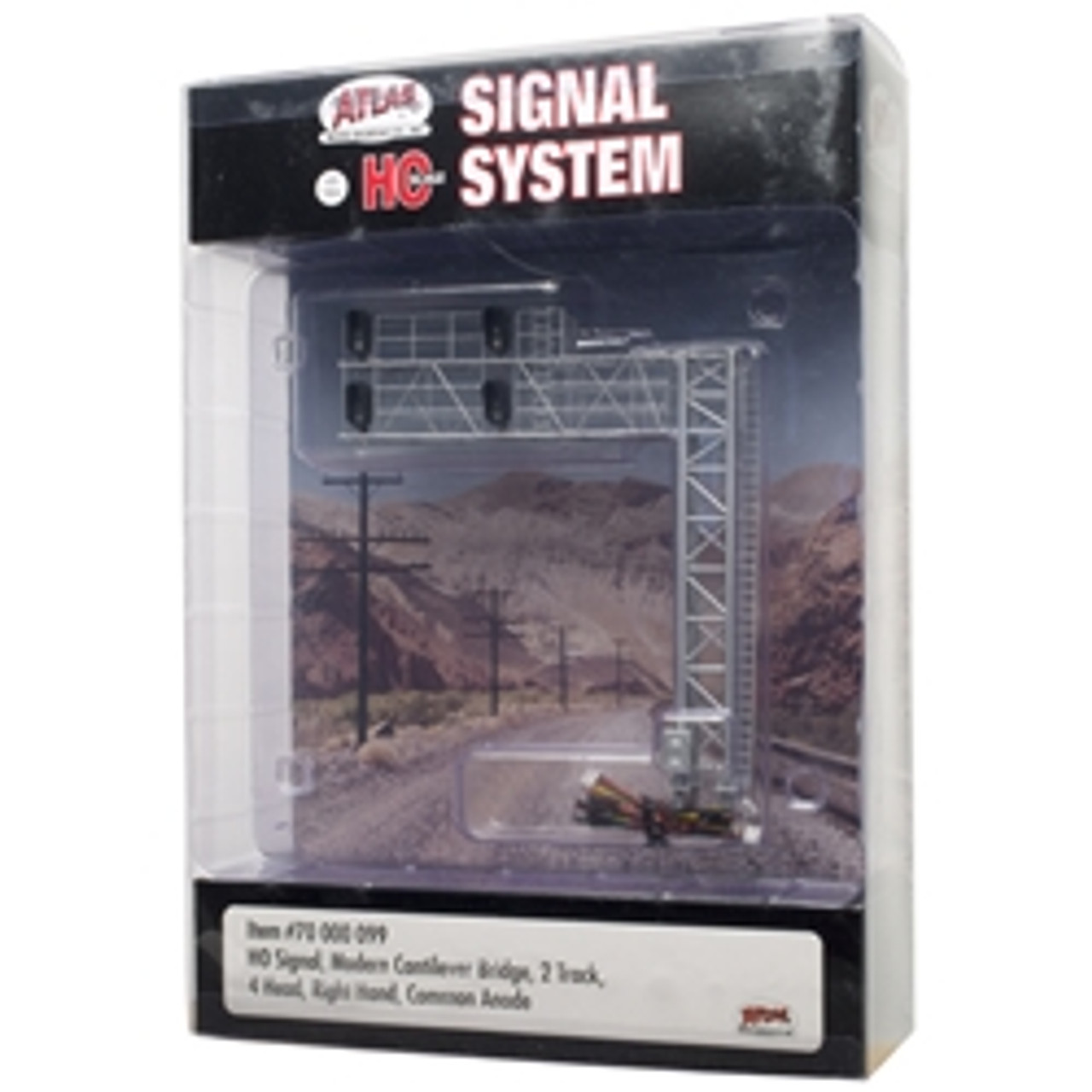 Atlas 70 000 099 HO Scale Signal Modern Cantilever Bridge 2 Track, 4 Head Right Box