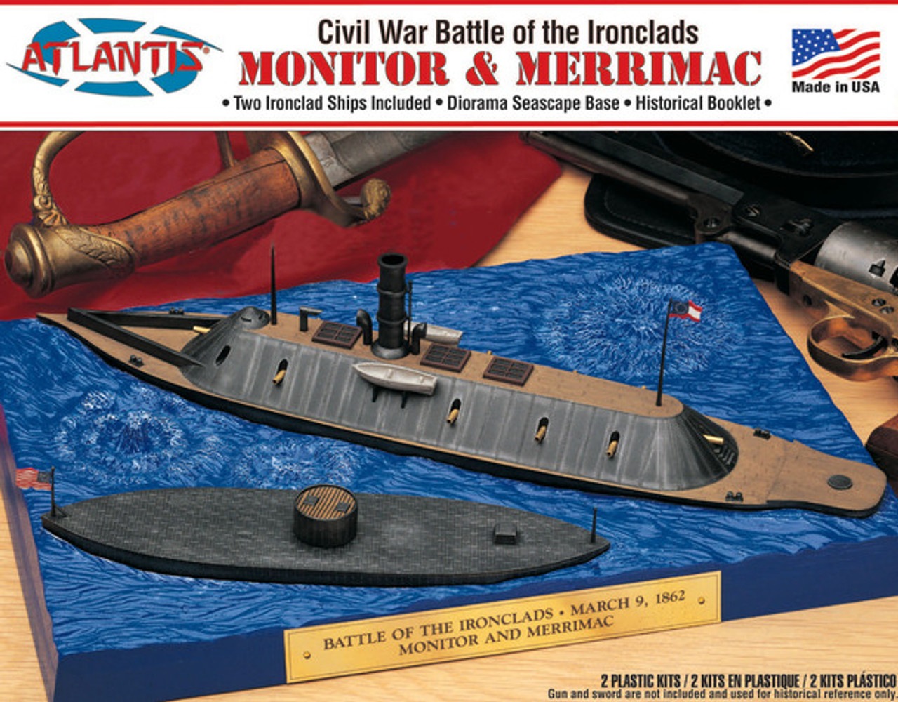 Atlantis L77257 Monitor and Merrimac/Virginia Plastic Model Kit Set