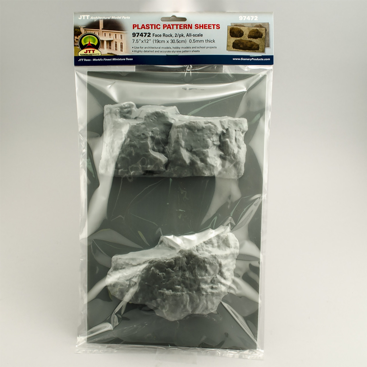 JTT Scenery 97472 Pattern Sheets Face Rock All-scale 2/Pack