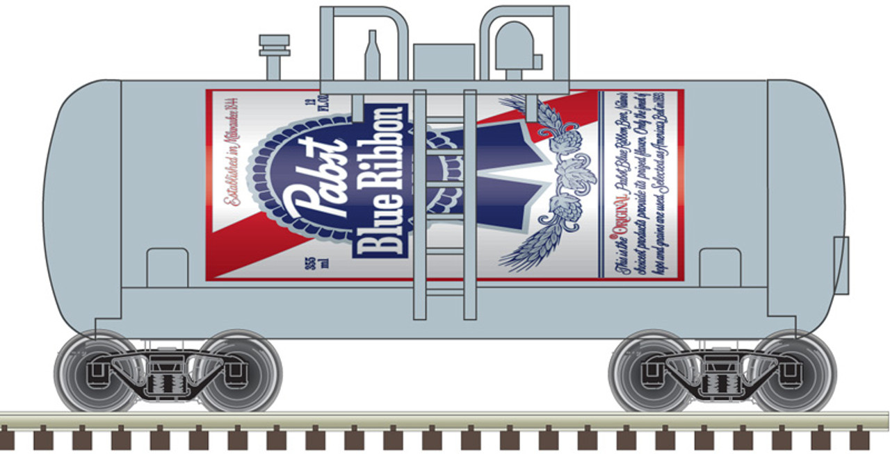 Atlas Trainman 50 005 637 N Beer Can Shorty Tank Car - Pabst Blue Ribbon #1844