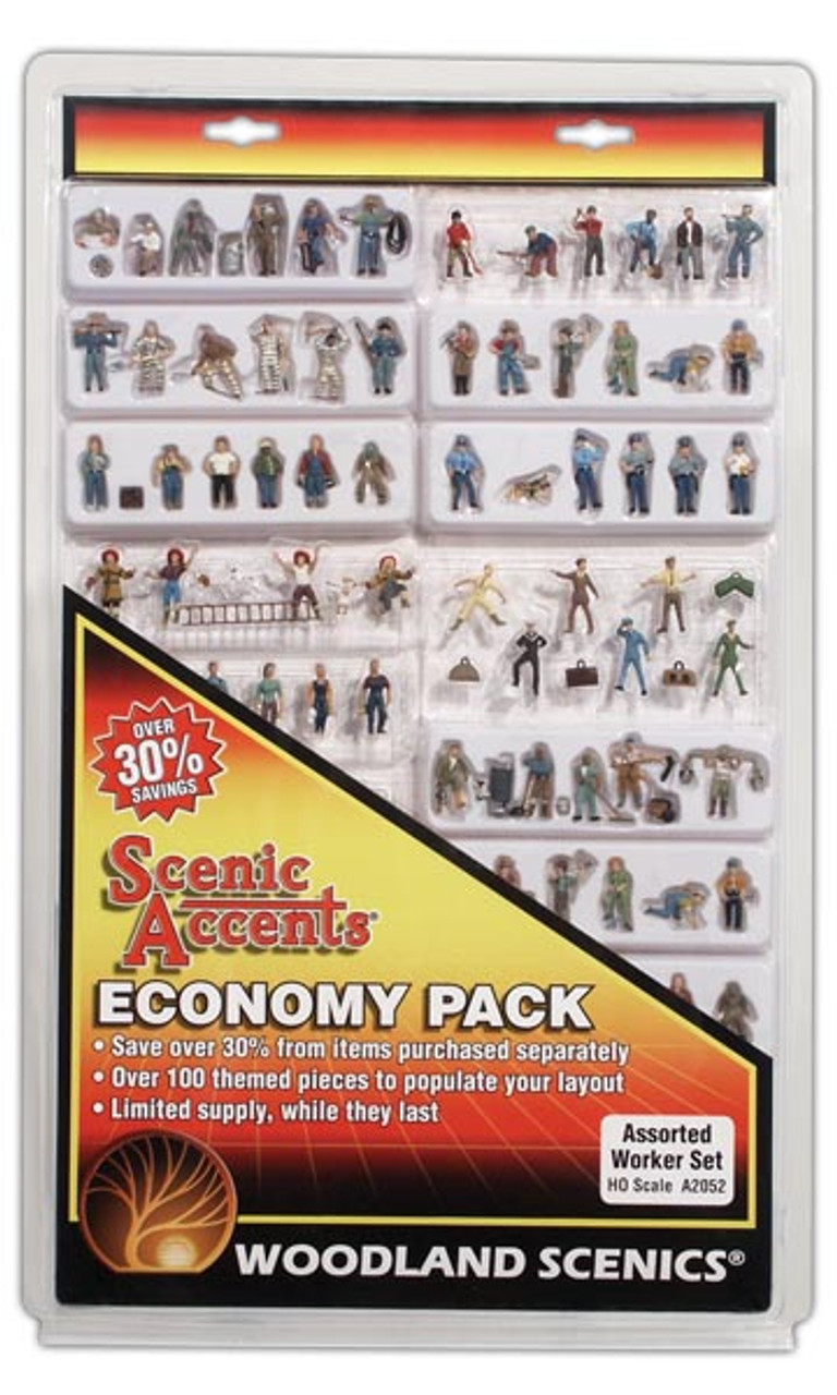 Woodland Scenics A2052 Economy Pack - Assorted Worker Set - HO Scale