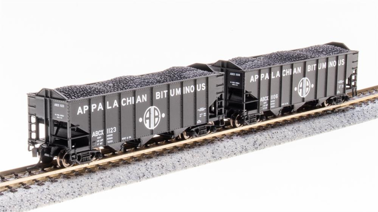 Broadway Limited 7158 N 3-Bay Hopper, Appalachian Bituminous, Black/White, 2-pack A