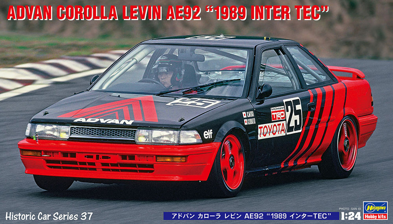 Hasegawa 21137 1/24 Advan Corolla Levin AE92 “1989 Inter Tec” Plastic Model Kit