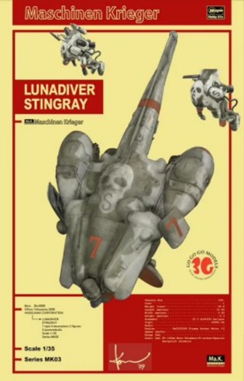 Hasegawa 64003 1/35 Maschinen Krieger Lunadiver Stingray Fighter Plastic Model Kit