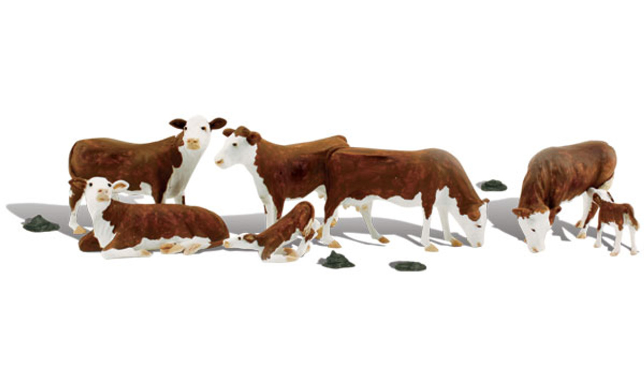 Woodland Scenics A2767 Hereford Cows - O Scale