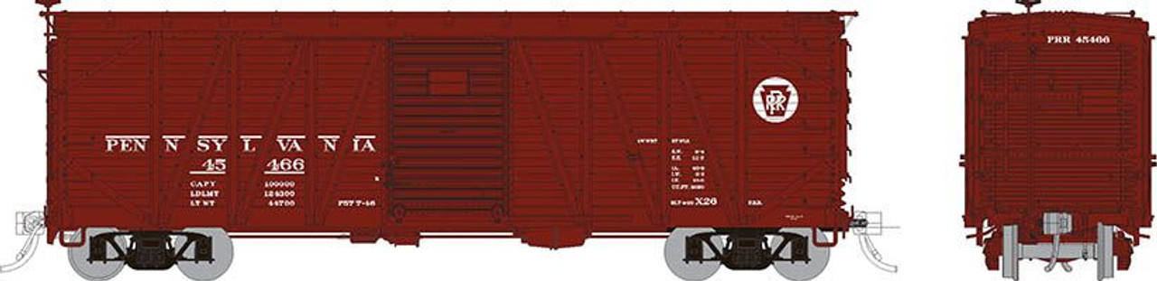 Rapido 142011 HO USRA Single-Sheathed Boxcar - PRR (Youngstown Door) - 6-Pack