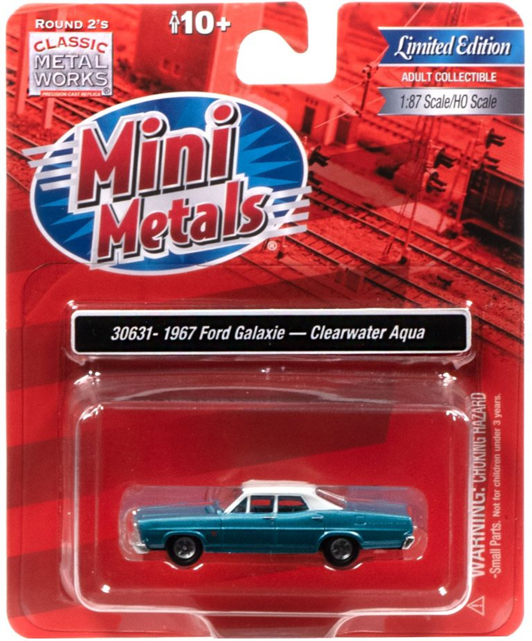 Classic Metal Works 30631 HO 1/87 1967 Ford Galaxie Clearwater Aqua & White Package