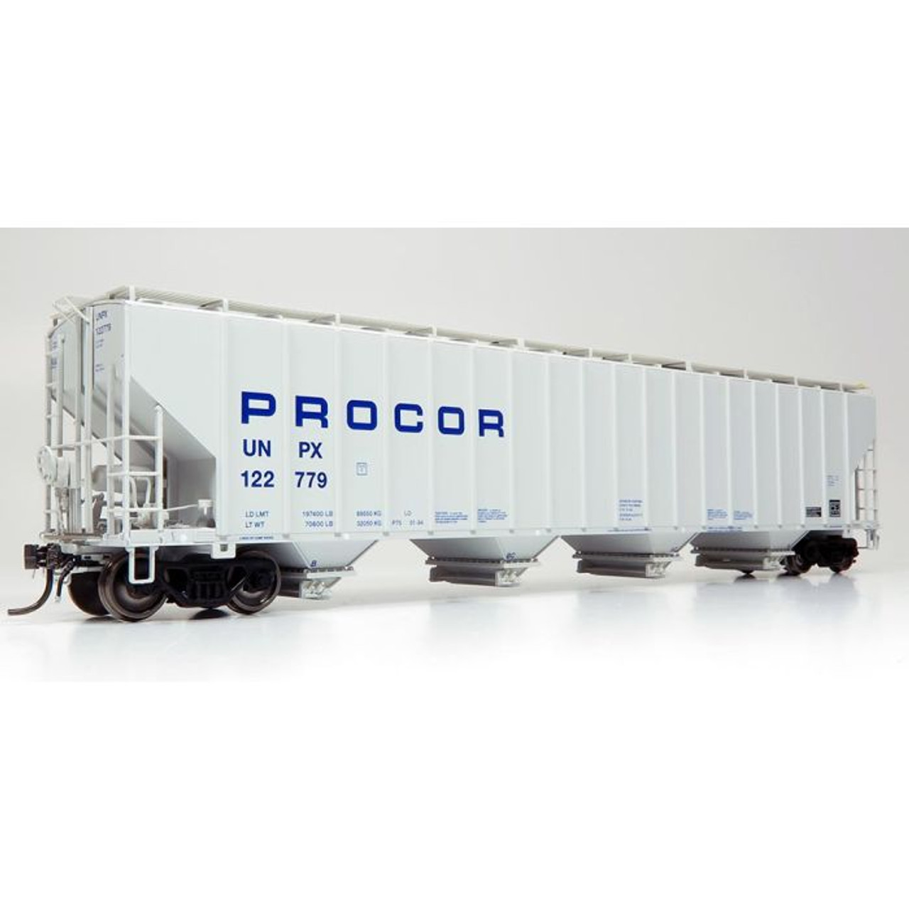 Rapido 157002 HO Procor 5820 Covered Hopper - UNPX - Procor Blue Solid 6-Pack